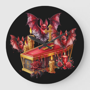 Reloj Redondo Grande Murciélagos Vampiros