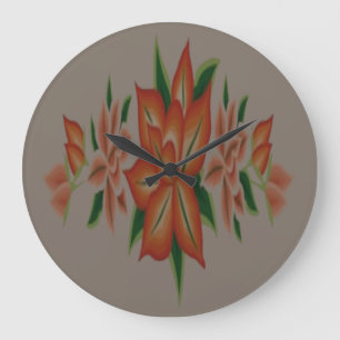 Reloj Redondo Grande Muro acrílico estallido de NARANJA SOLEADO