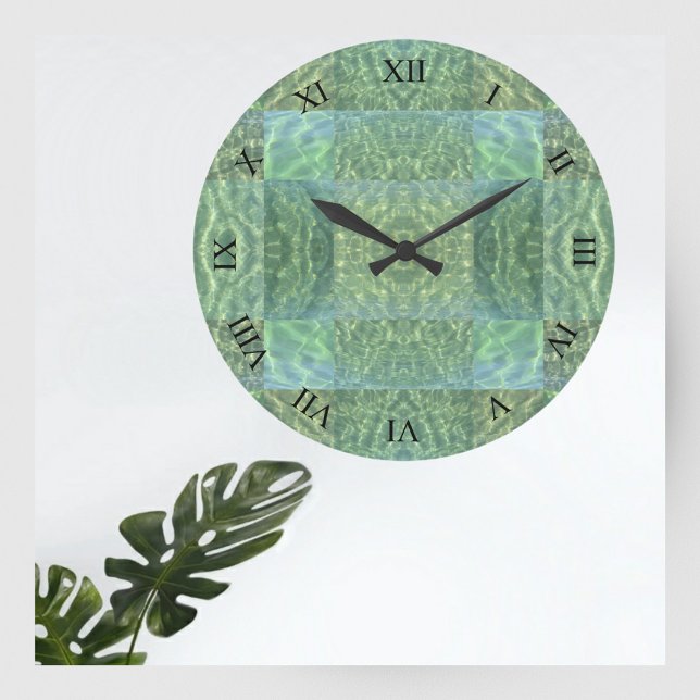 Reloj Redondo Grande Muro acuático de marchas verdes y marinas (Subido por el creador)