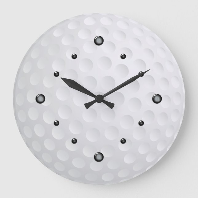 Reloj Redondo Grande Muro de bola de golf (Anverso)