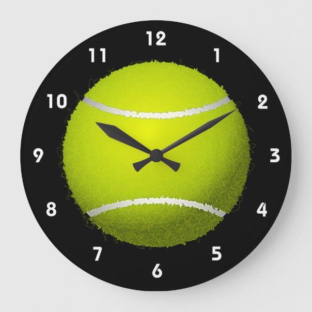 Reloj Redondo Grande Muro de diseño de bolas de tenis (Anverso)