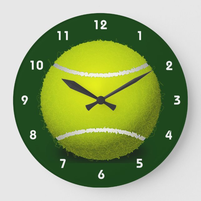 Reloj Redondo Grande Muro de diseño de bolas de tenis (Anverso)