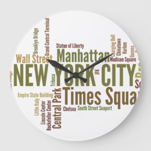 Reloj Redondo Grande Muro de la ciudad de NUEVA YORK