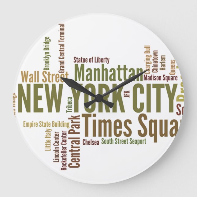 Reloj Redondo Grande Muro de la ciudad de NUEVA YORK (Anverso)