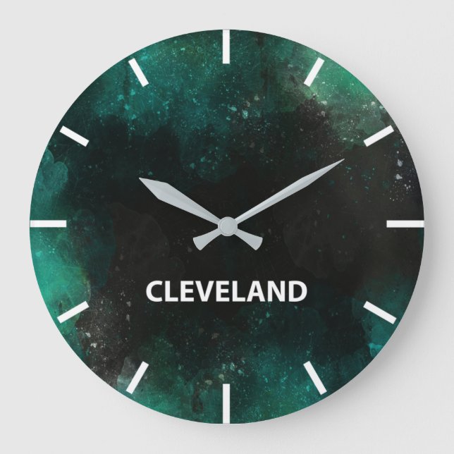 Reloj Redondo Grande Muro de prensa de Cleveland Time Zone (Anverso)