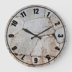 Reloj Redondo Grande Muro de roca romana antigua