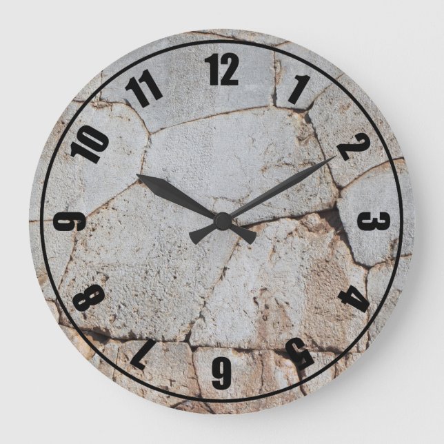 Reloj Redondo Grande Muro de roca romana antigua (Anverso)