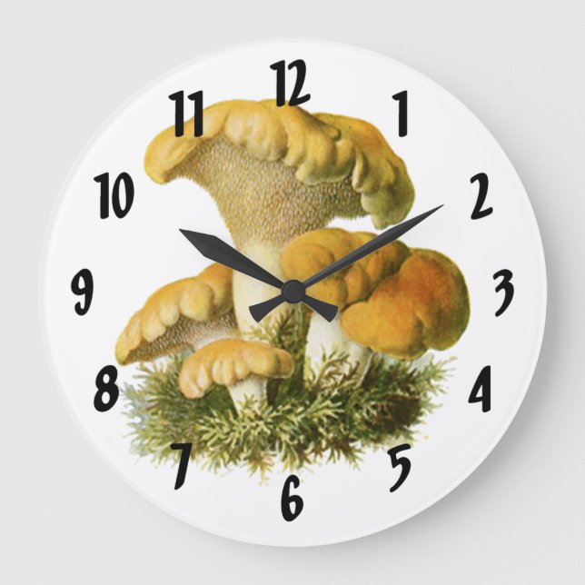 Reloj Redondo Grande Mushroom 13 Print (Anverso)