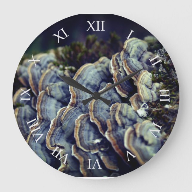 Reloj Redondo Grande Mushrooms de árbol para pared de fotos (Anverso)