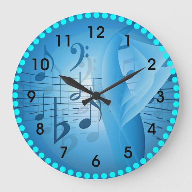 Reloj Redondo Grande Music in Blue (Anverso)