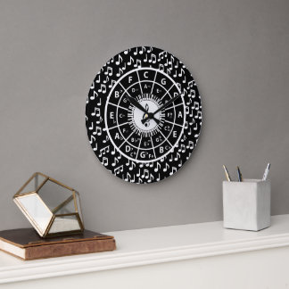 Reloj Redondo Grande Music Themed design for the music lover