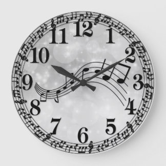 Reloj Redondo Grande Música de hoja