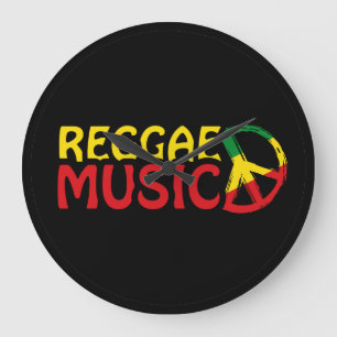 Reloj Redondo Grande Música de reggae - modelo2b-círculo-negro
