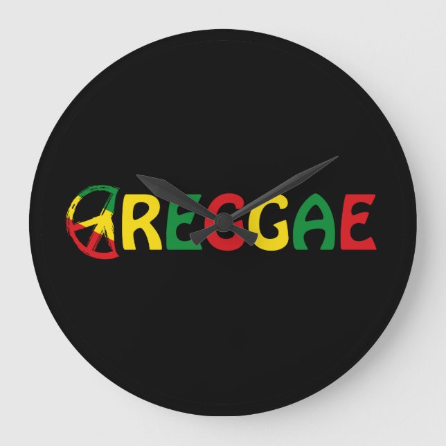 Reloj Redondo Grande Música Reggae (Anverso)