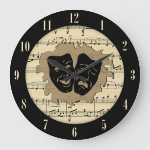 Reloj Redondo Grande Música y Teatro Antiguo 12 Números