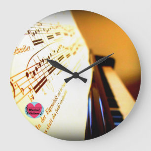Reloj Redondo Grande Musical Lifetimes Piano Keys Round Wall Clock