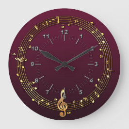 Reloj Redondo Grande Musical notes