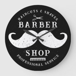 Reloj Redondo Grande Mustache Barber Shop Moderno Hairstylist Barbersho
