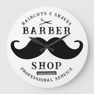 Reloj Redondo Grande Mustache Barber Shop Moderno Hairstylist Barbersho