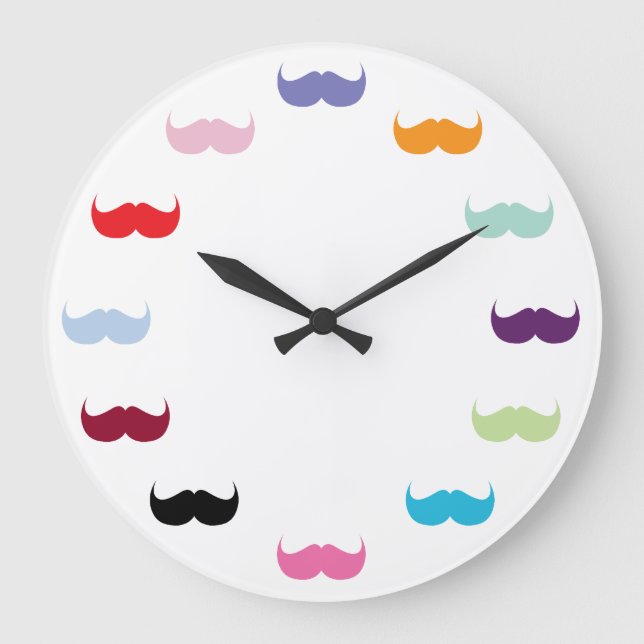 Reloj Redondo Grande Mustache Love (Anverso)