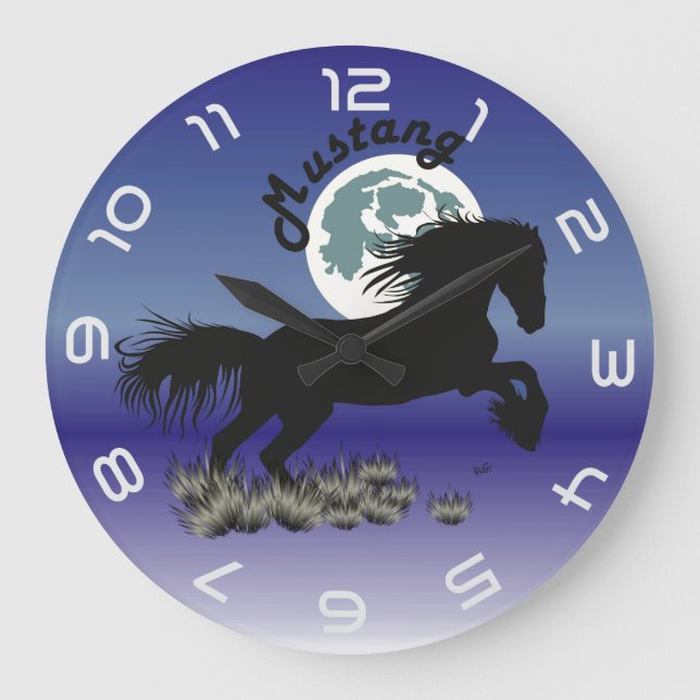 Reloj Redondo Grande Mustang für Pferdeliebhaber Uhr (Anverso)