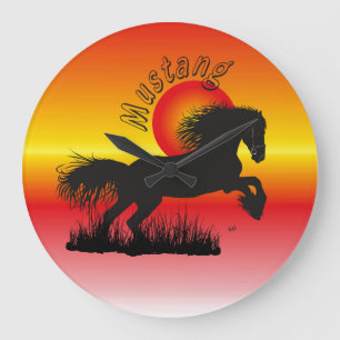 Reloj Redondo Grande Mustang für Pferdeliebhaber Uhr