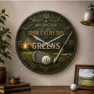 Reloj Redondo Grande My Doctor Says to Take Iron Every Day Golf