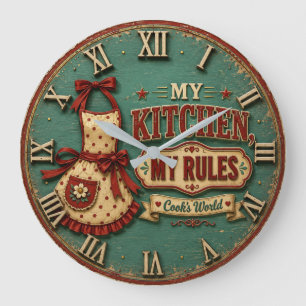 Reloj Redondo Grande My Kitchen My Rules Vintage Farmhouse 