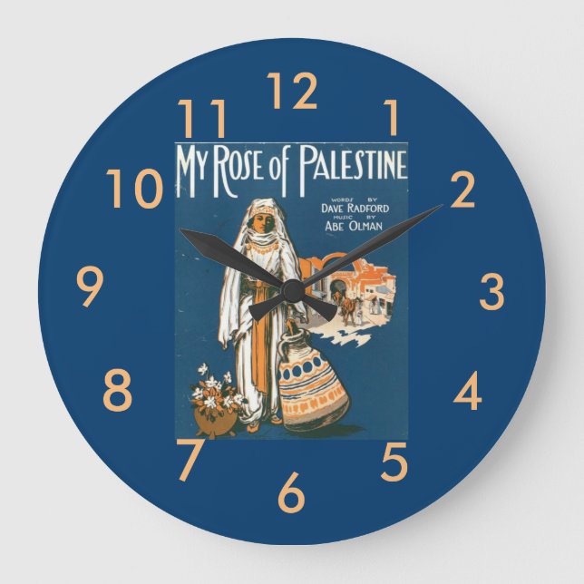 Reloj Redondo Grande My Rose of Palestine clock (Anverso)