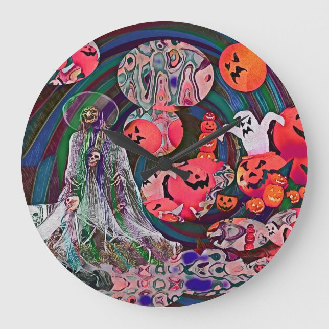Reloj Redondo Grande My Super Halloween V3 (Anverso)