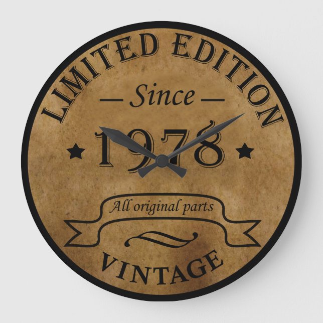 Reloj Redondo Grande Nacido en 1978, en un antiguo cumpleaños (Anverso)