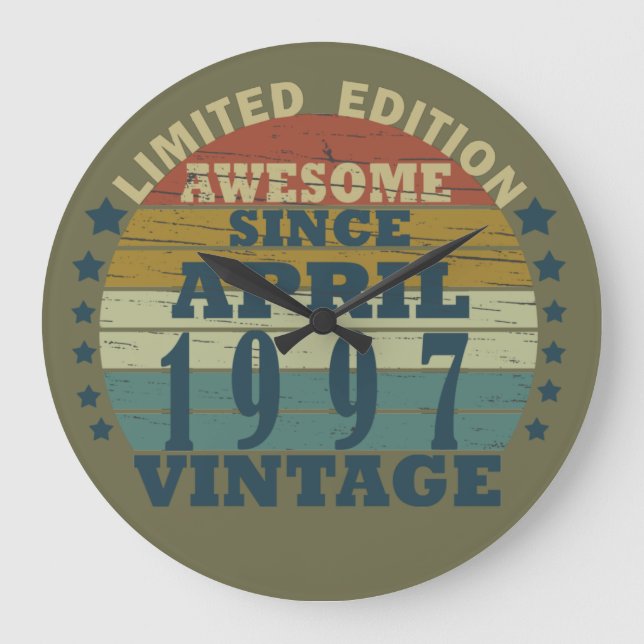 Reloj Redondo Grande Nacido en abril de 1997, fecha de nacimiento (Anverso)