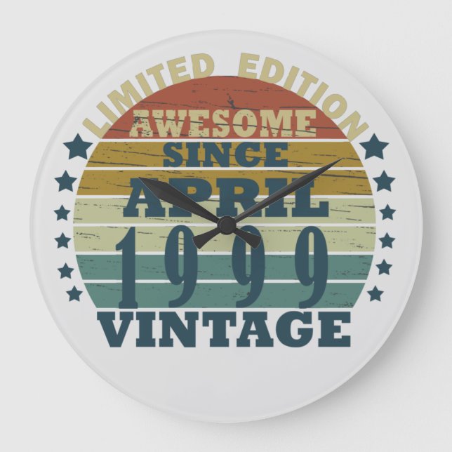 Reloj Redondo Grande Nacido en abril de 1999, fecha de nacimiento (Anverso)