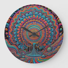 Reloj Redondo Grande Nacimiento Psicodélico del Arte del Universo
