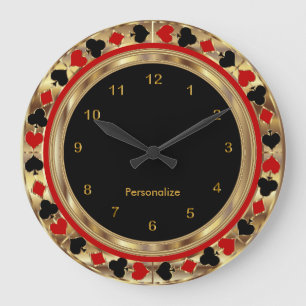 Reloj Redondo Grande Naipes del póker