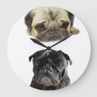 Reloj Redondo Grande Não perca a hora estilo pugs