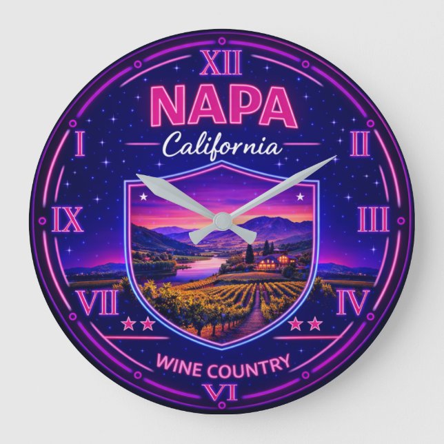 Reloj Redondo Grande Napa California Vineyard  (Anverso)