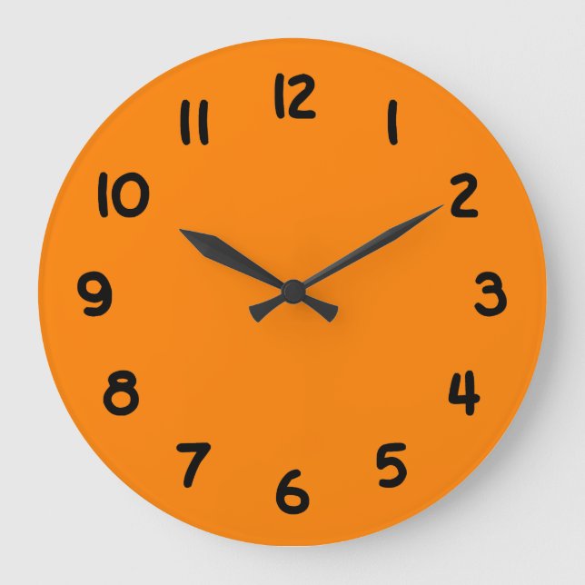 Reloj Redondo Grande Naranja (Anverso)