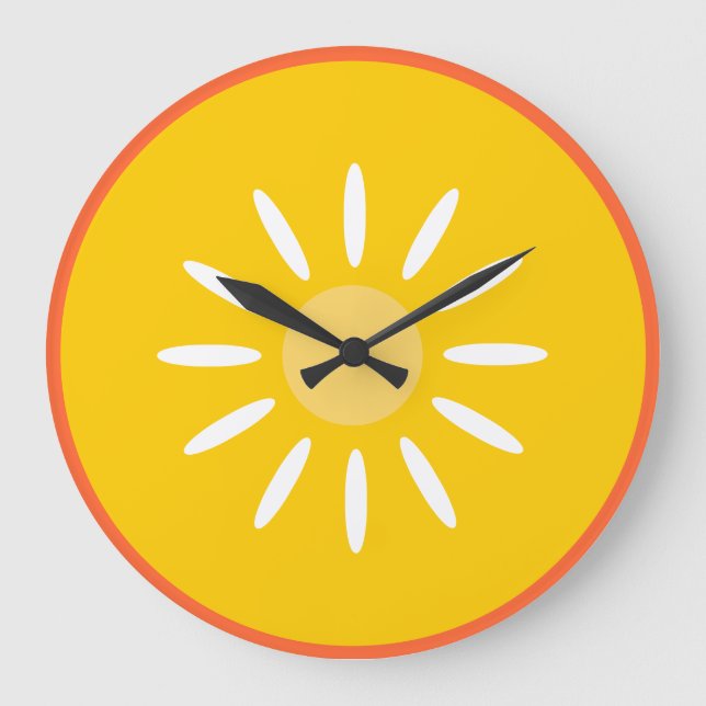 Reloj Redondo Grande Naranja (Anverso)