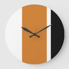 Reloj Redondo Grande Naranja amable y bandas verticales modernas negras