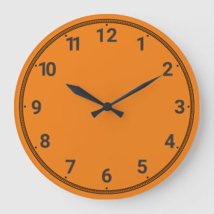 Reloj Redondo Grande Naranja brillante