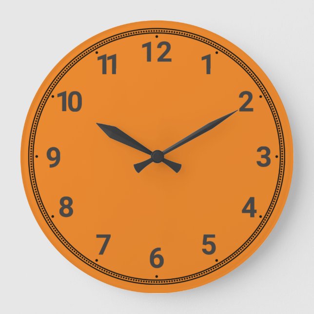 Reloj Redondo Grande Naranja brillante (Anverso)