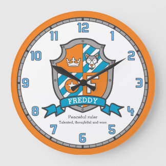 Reloj Redondo Grande Naranja conocido del escudo del perro del