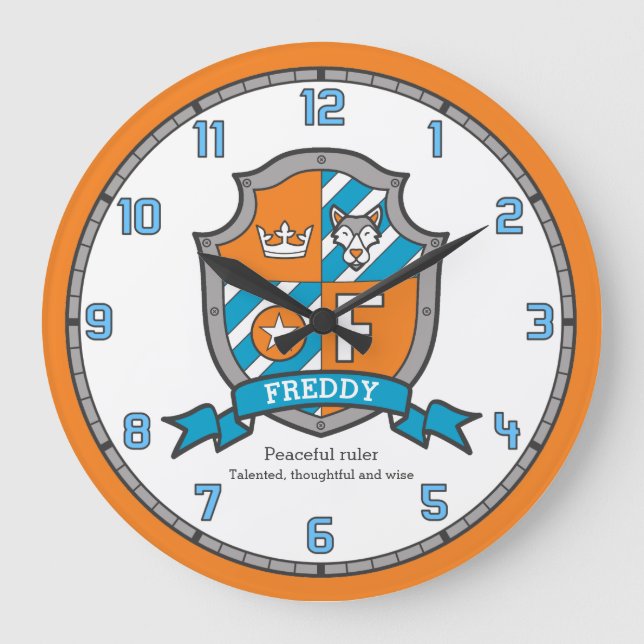 Reloj Redondo Grande Naranja conocido del escudo del perro del (Anverso)