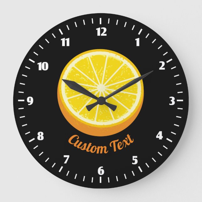 Reloj Redondo Grande Naranja de la mitad (Anverso)