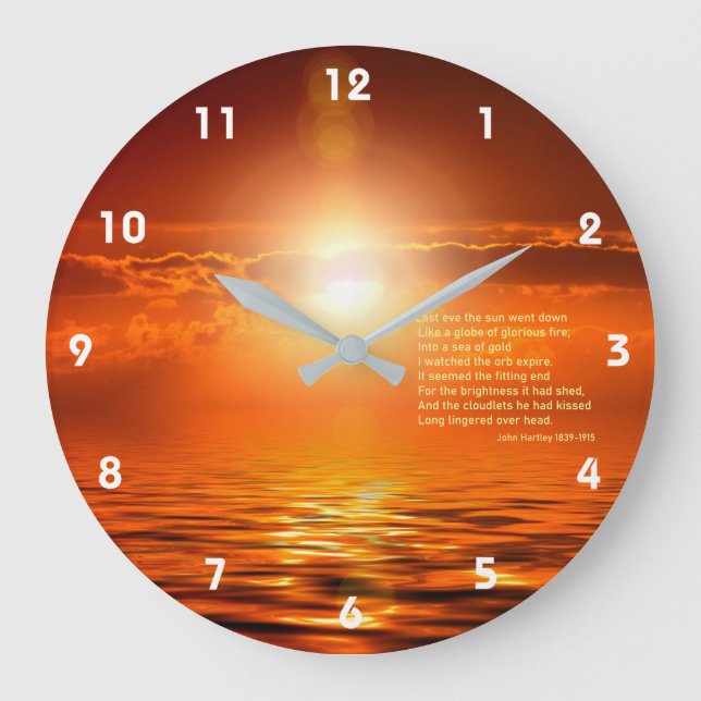 Reloj Redondo Grande Naranja del atardecer Golden Sky Sea of Gold Inspi (Anverso)