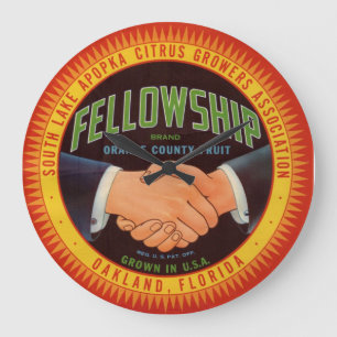 Reloj Redondo Grande Naranja del condado de Citrus de la beca de los a