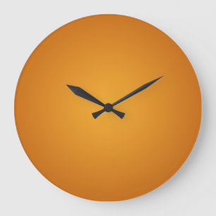 Reloj Redondo Grande Naranja dorado Naranja quemado Rústico Alegre