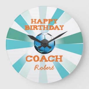 Reloj Redondo Grande Naranja/estreno Verde azulado/azul del entrenador 