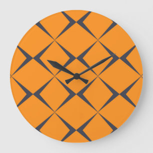 Reloj Redondo Grande Naranja, fresco, sencillo, moderno y chevron
